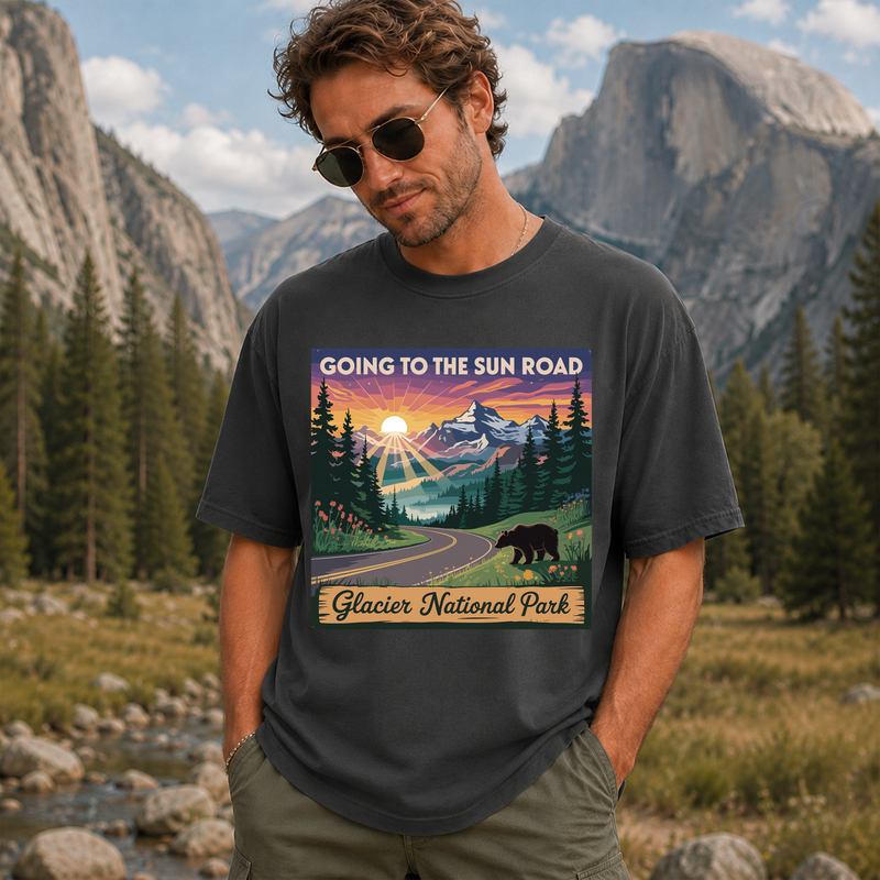 Going-to-the-Sun Road Glacier National Park T-Shirt, Montana Road Trip Tee, Gift for Hikers