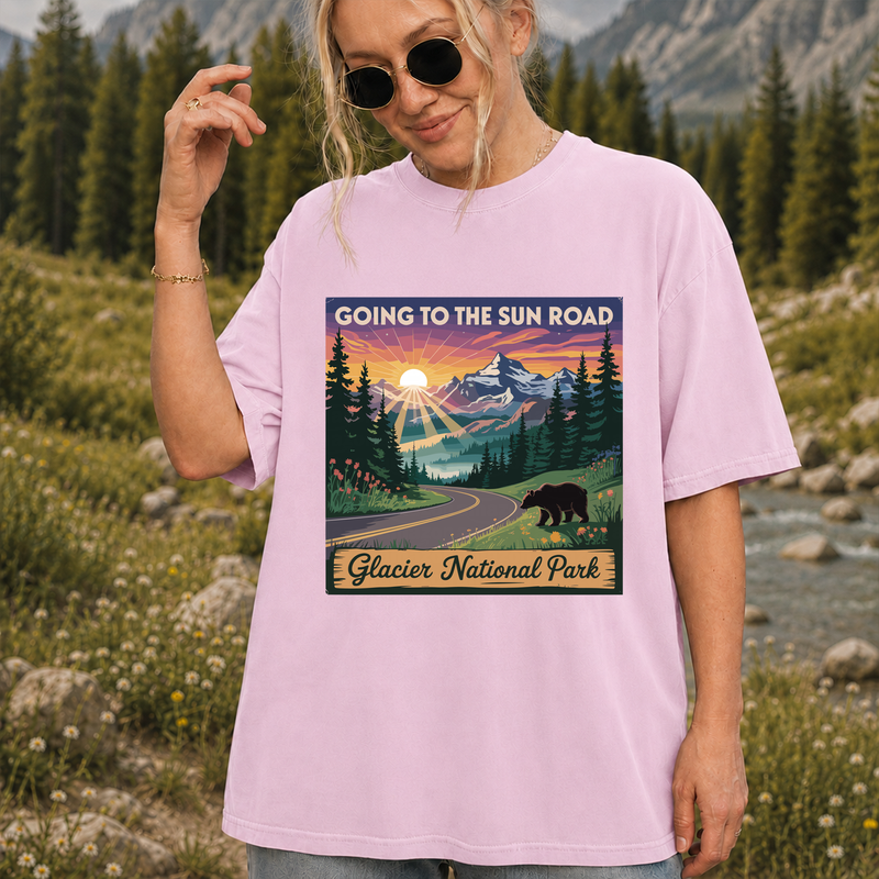 Going-to-the-Sun Road Glacier National Park T-Shirt, Montana Road Trip Tee, Gift for Hikers