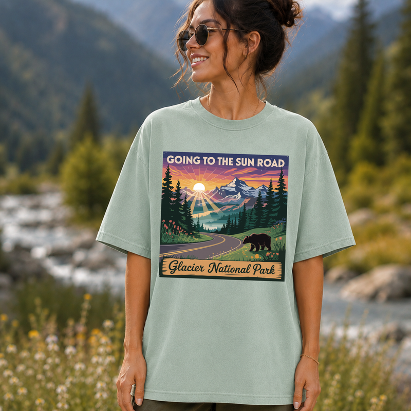 Going-to-the-Sun Road Glacier National Park T-Shirt, Montana Road Trip Tee, Gift for Hikers