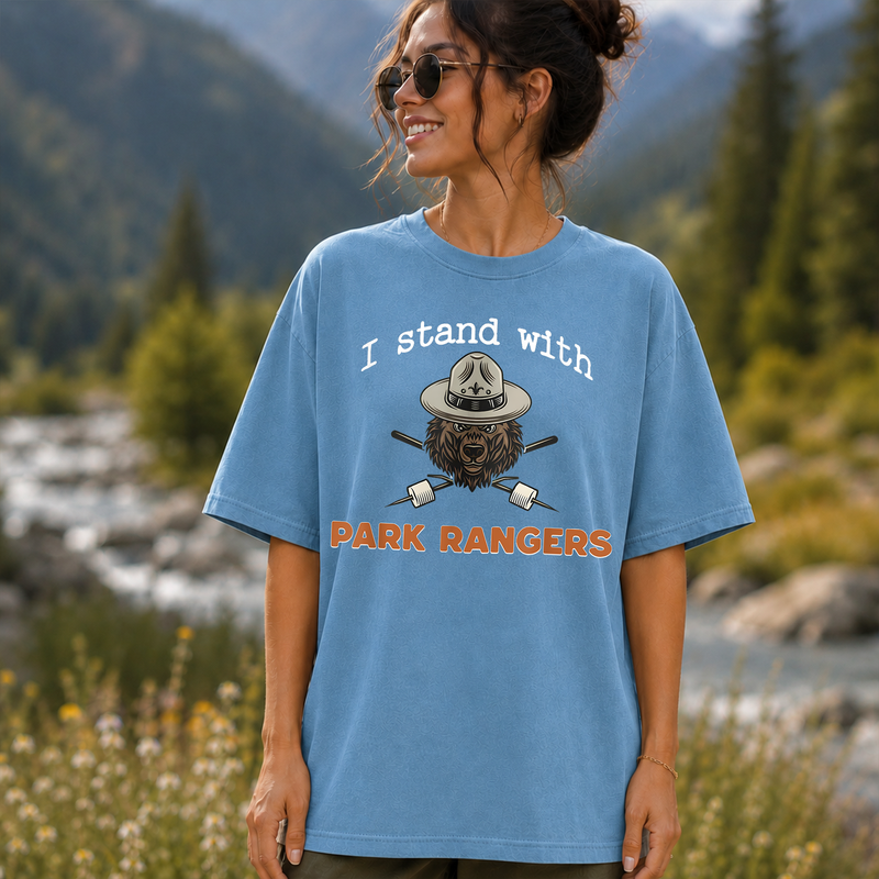 I Stand With Park Rangers T-Shirt, National Park Support Tee, Gift for Hikers and Campers