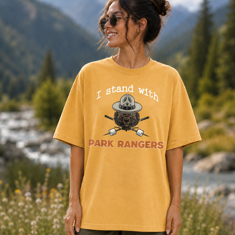 I Stand With Park Rangers T-Shirt, National Park Support Tee, Gift for Hikers and Campers