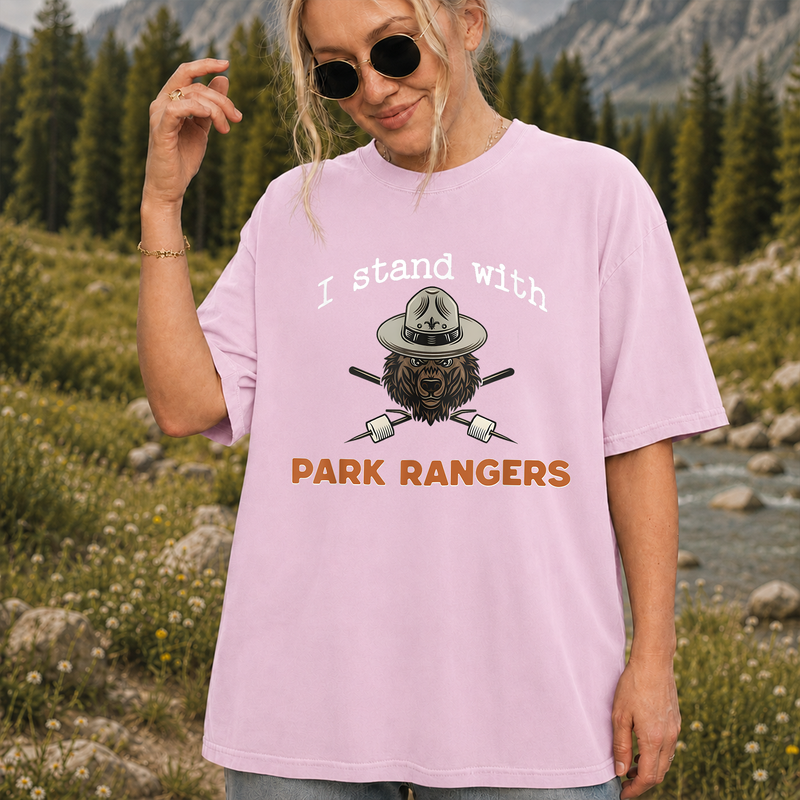 I Stand With Park Rangers T-Shirt, National Park Support Tee, Gift for Hikers and Campers