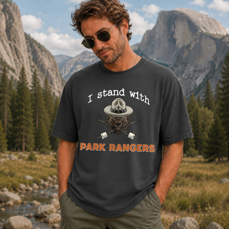 I Stand With Park Rangers T-Shirt, National Park Support Tee, Gift for Hikers and Campers