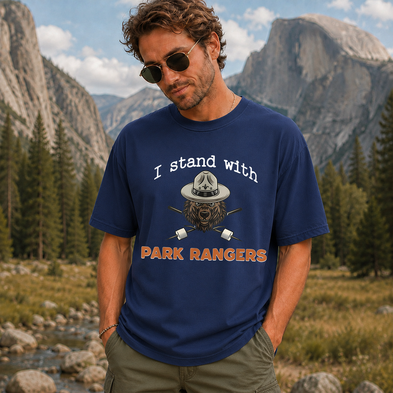 I Stand With Park Rangers T-Shirt, National Park Support Tee, Gift for Hikers and Campers