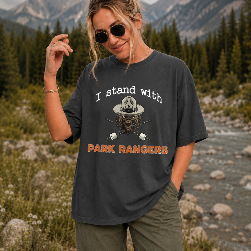 I Stand With Park Rangers T-Shirt, National Park Support Tee, Gift for Hikers and Campers