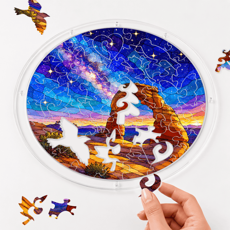 Arches National Park Acrylic Puzzle Suncatcher, Delicate Arch Window Decor, Nature Lover Gift