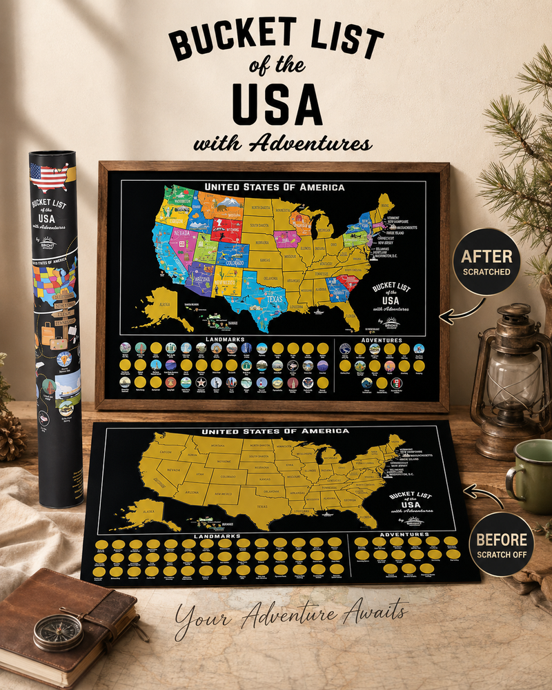 Scratch Off Map of USA & 63 National Parks Bundle – Travel Tracker Gift Set