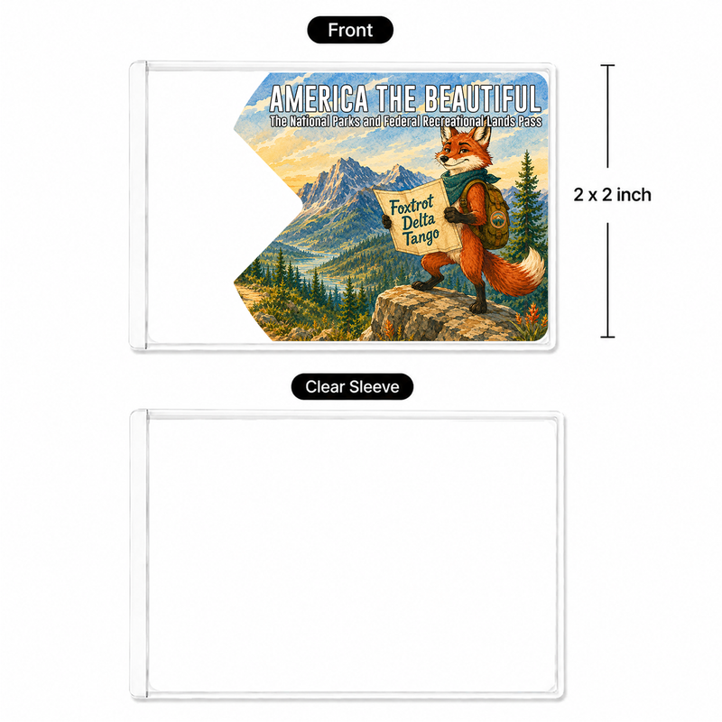 Funny Fox National Park Pass Sleeve, Gift for Hikers