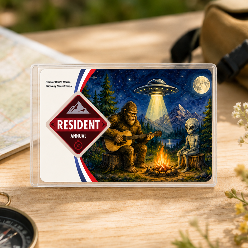 Bigfoot Alien National Park Pass Sleeve – Gift for Hikers & Campers