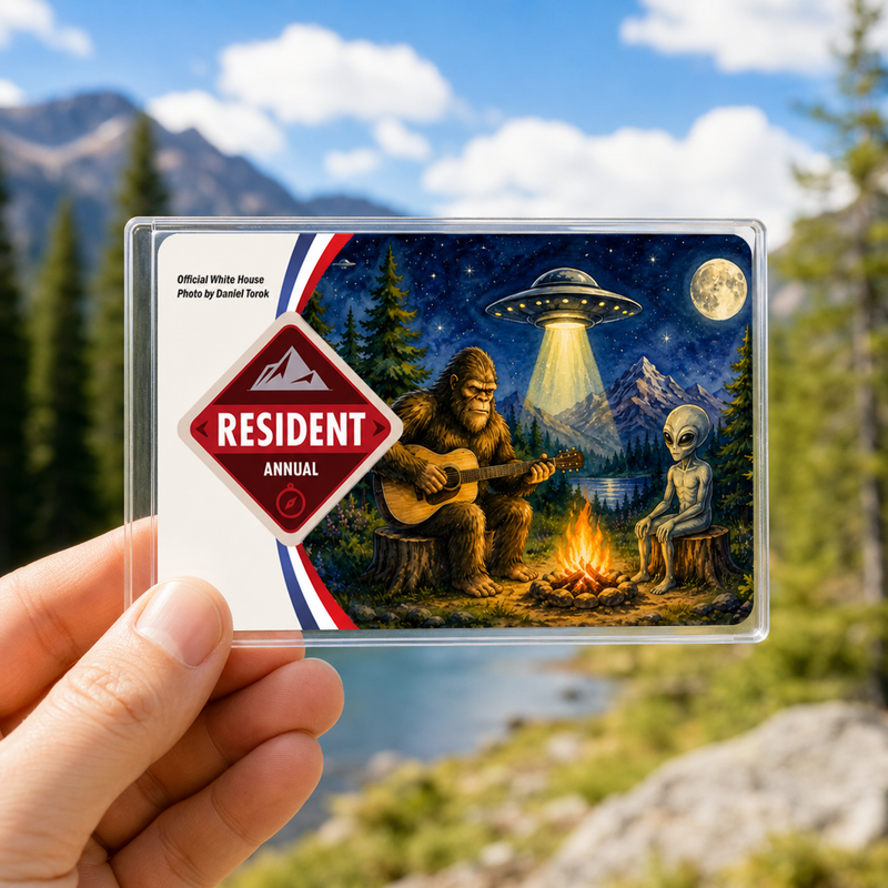 Bigfoot Alien National Park Pass Sleeve – Gift for Hikers & Campers