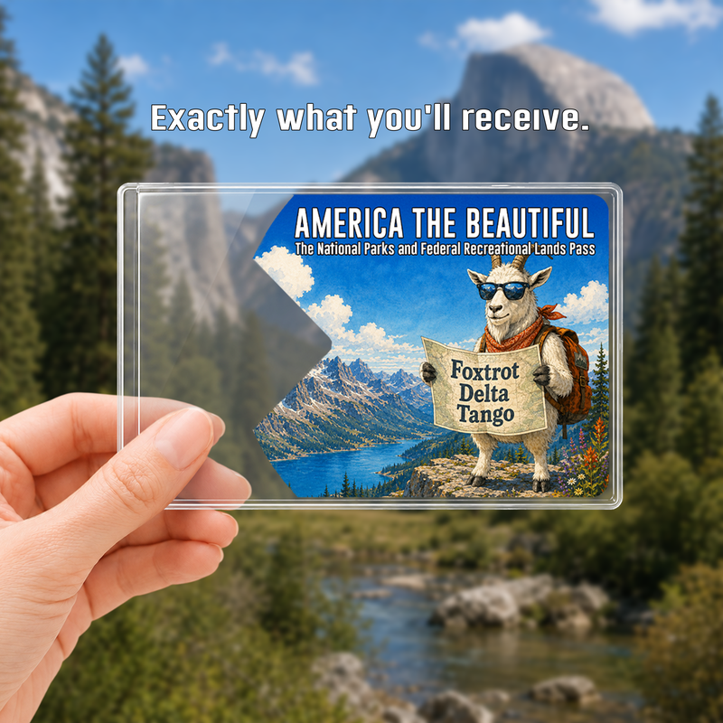 Funny Mountain Goat National Park Pass Sleeve, Gift for Hikers