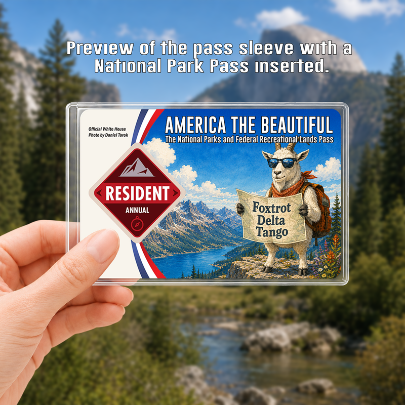 Funny Mountain Goat National Park Pass Sleeve, Gift for Hikers
