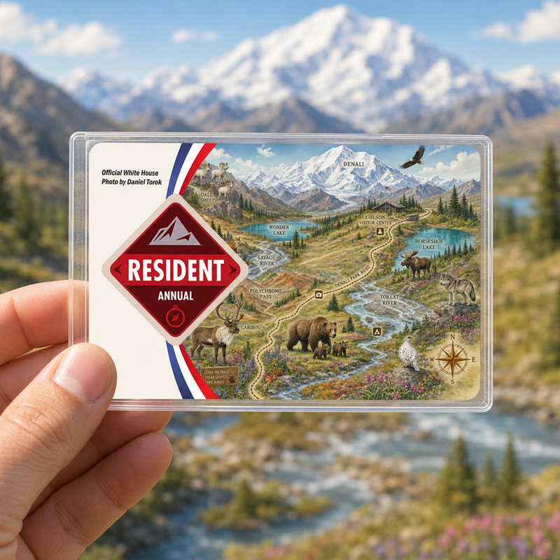 Denali Map National Park Pass Sleeve | Gift For Hikers & Travel Lovers