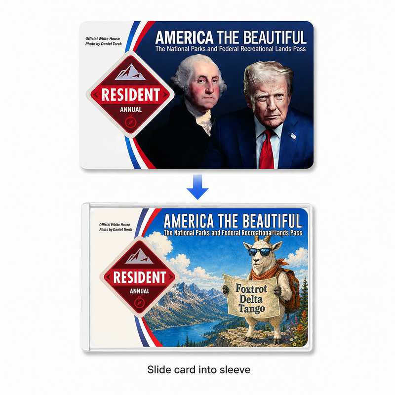 Funny Mountain Goat National Park Pass Sleeve, Gift for Hikers
