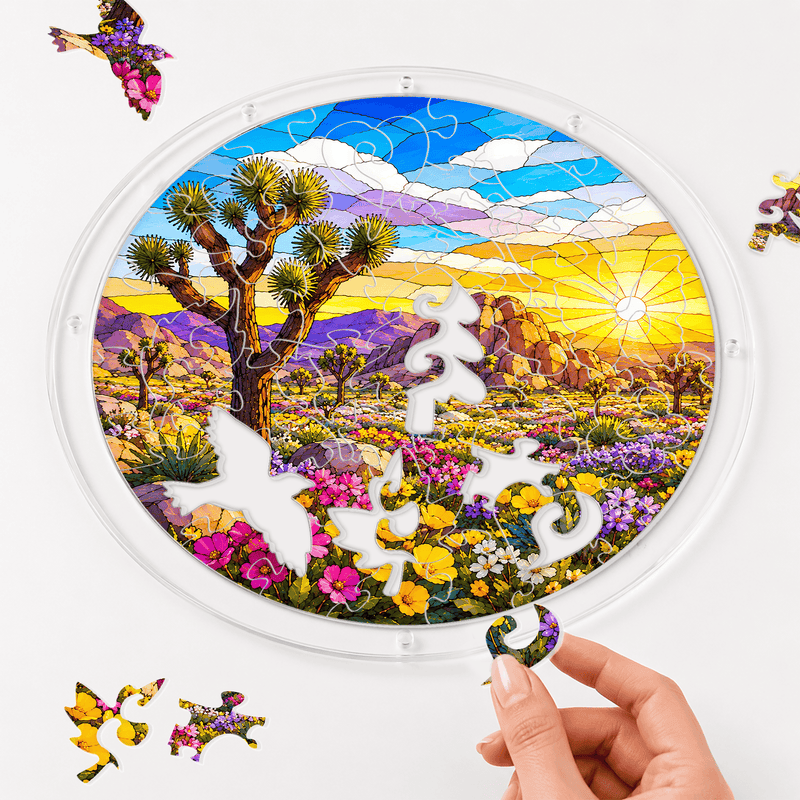 Joshua Tree National Park Acrylic Puzzle Suncatcher, Desert Window Decor, Nature Lover Gift
