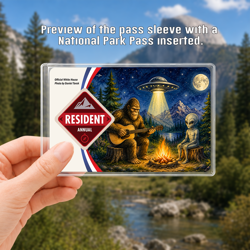 Bigfoot Alien National Park Pass Sleeve – Gift for Hikers & Campers