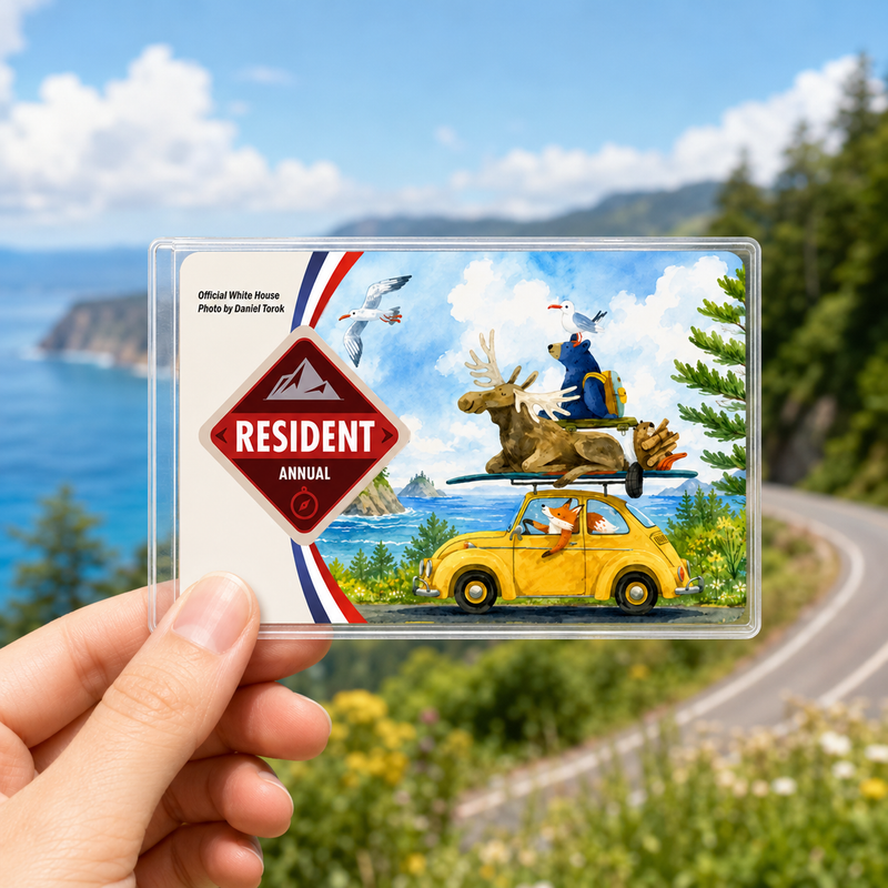 Cute Camping Animals National Park Pass Sleeve | Hiking Camper Gift
