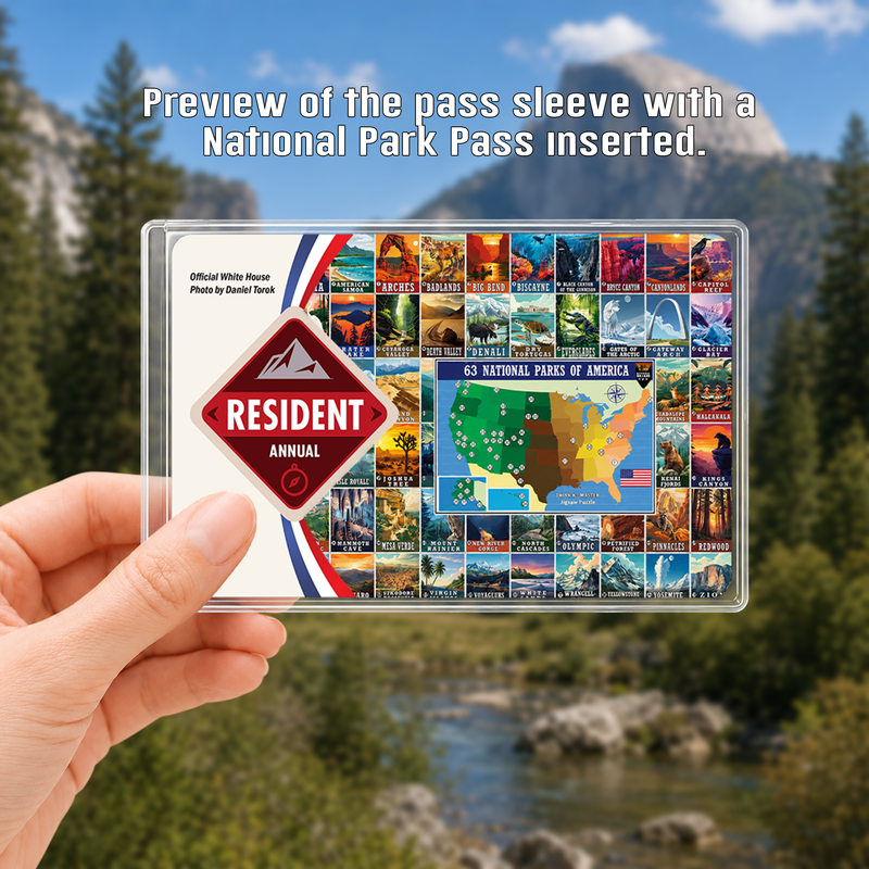 National Park Poster Pass Sleeve, Gift for Hikers & Campers