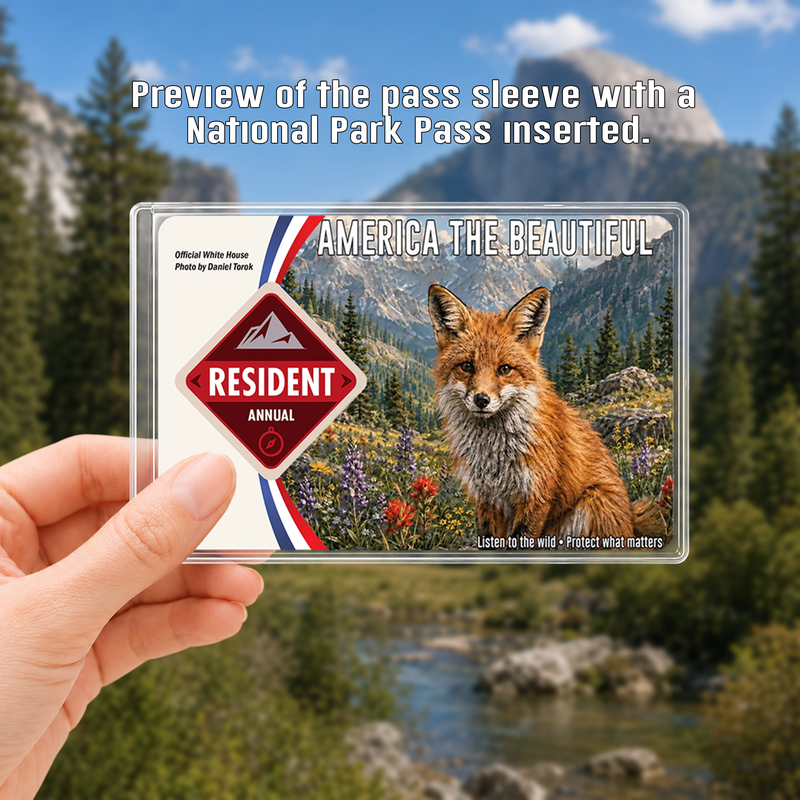 Red Fox National Park Pass Sleeve | Hiking Camper Gift
