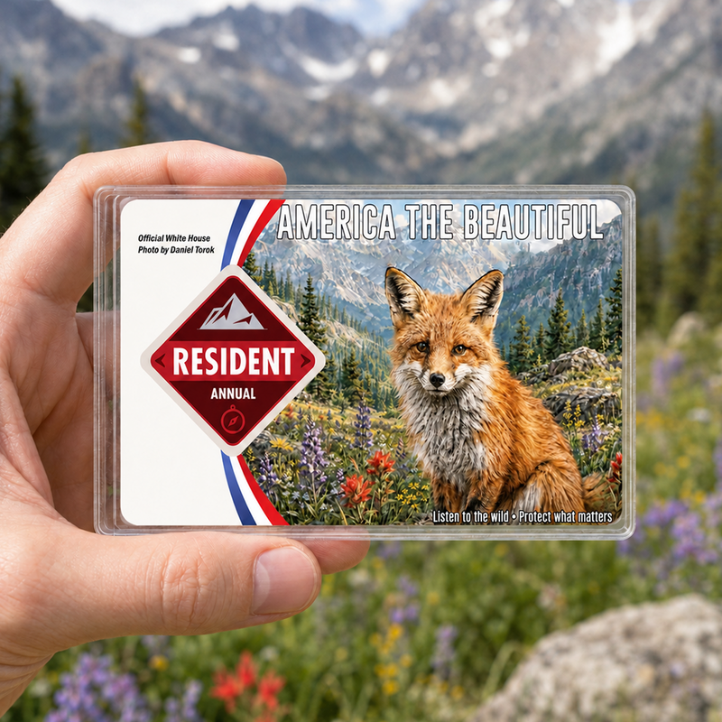 Red Fox National Park Pass Sleeve | Hiking Camper Gift