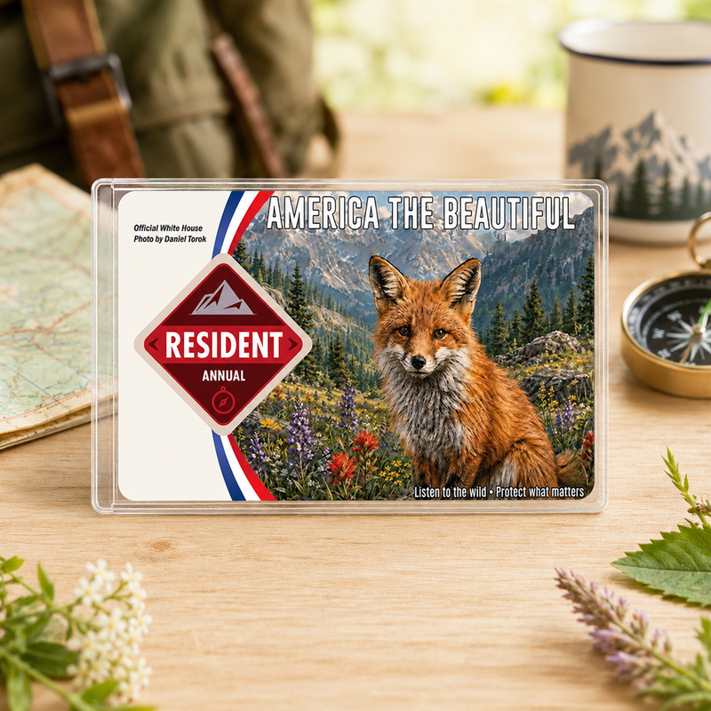 Red Fox National Park Pass Sleeve | Hiking Camper Gift
