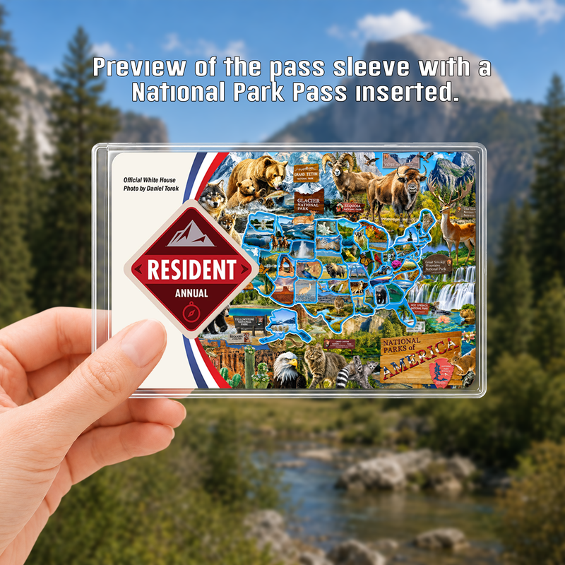 Wildlife Map National Park Pass Sleeve, Hiking & Camping Gift
