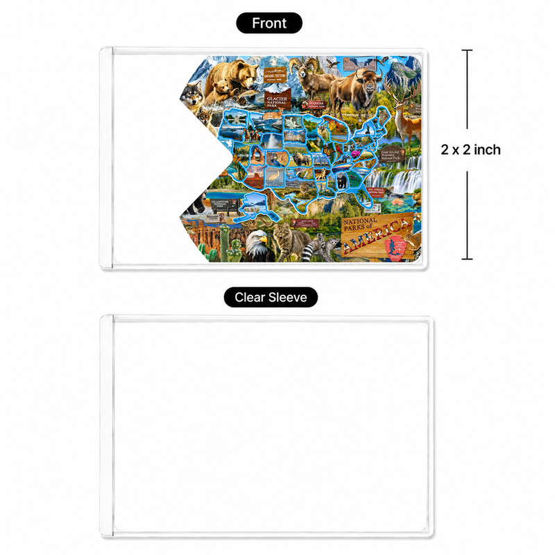 Wildlife Map National Park Pass Sleeve, Hiking & Camping Gift