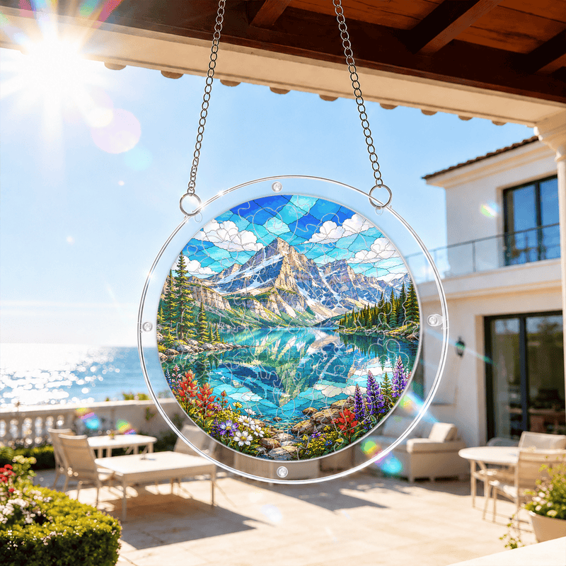 Glacier National Park Acrylic Puzzle Suncatcher, Mountain Window Decor, Nature Lover Gift