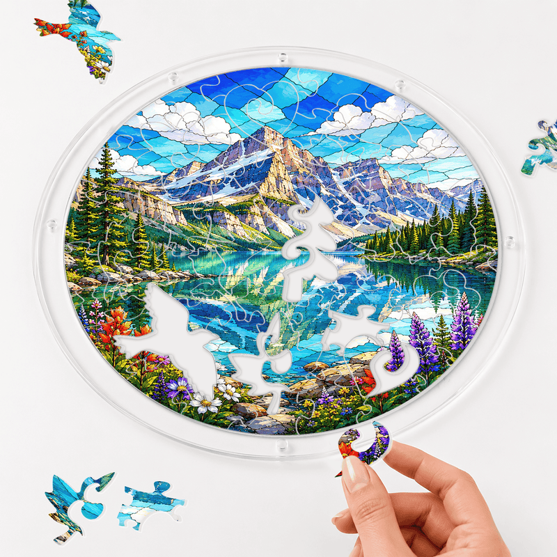 Glacier National Park Acrylic Puzzle Suncatcher, Mountain Window Decor, Nature Lover Gift
