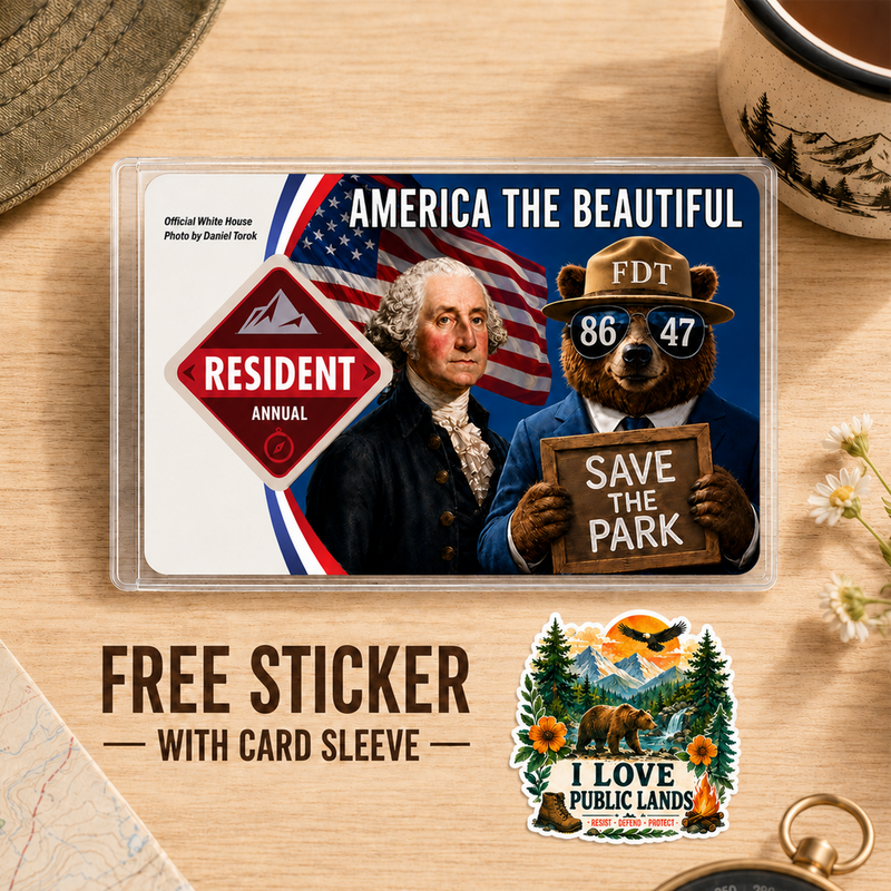 Resist Bear National Park Pass Sleeve – Gift for Hikers & Nature Lovers