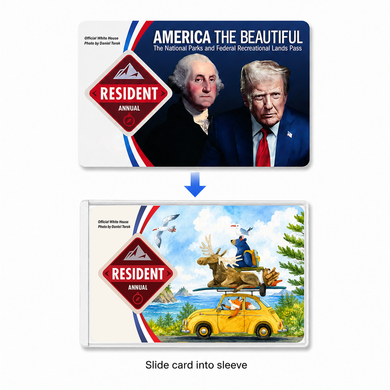 Cute Camping Animals National Park Pass Sleeve | Hiking Camper Gift