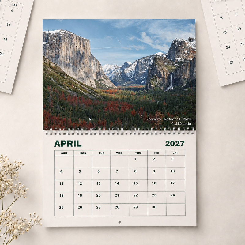 2027 National Parks Wall Calendar, Nature Calendar, Scenic Landscape Wall Decor, Outdoor Lover Gift