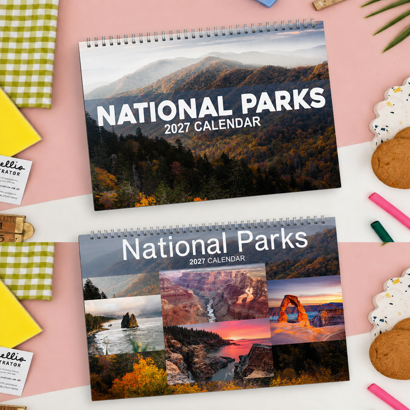 2027 National Parks Wall Calendar, Nature Calendar, Scenic Landscape Wall Decor, Outdoor Lover Gift