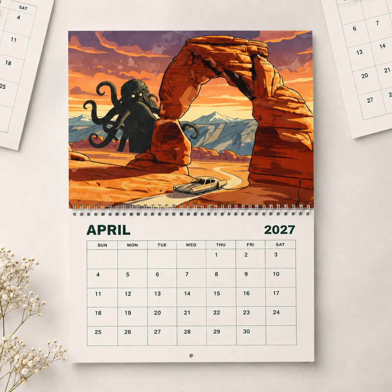 2027 National Parks Monster Wall Calendar, Scenic Nature Art, Outdoor Lover Gift