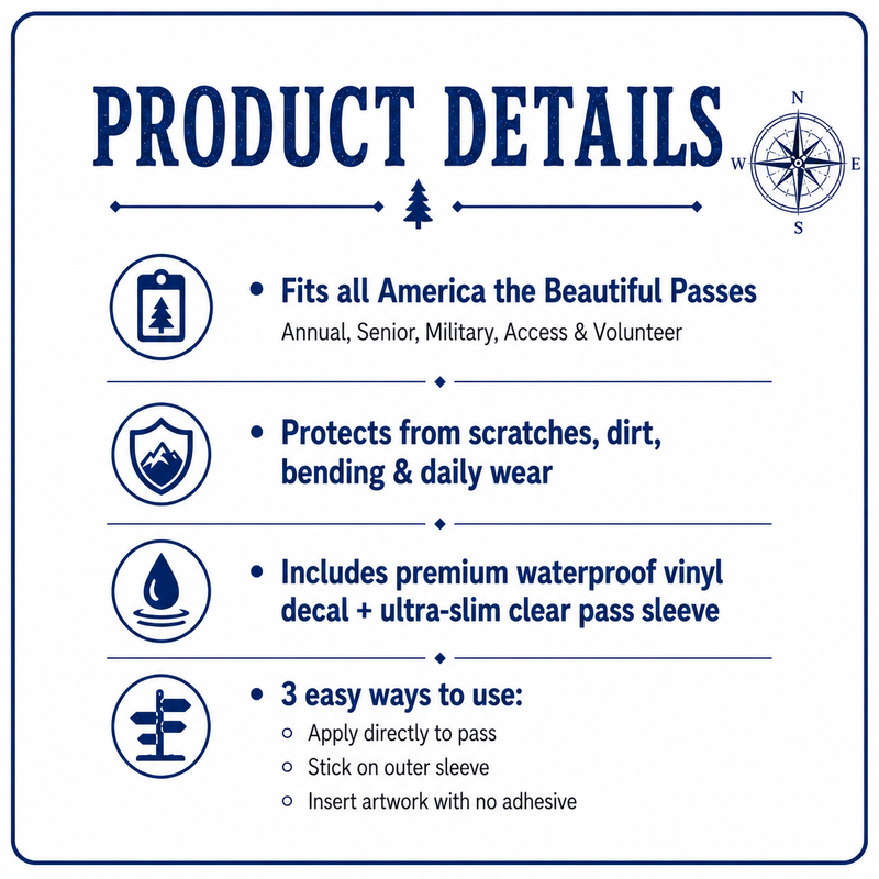 America National Parks Pass Sleeve | Gift for Park Collectors & Hikers