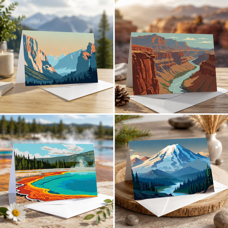 48 Pack National Park Blank Greeting Cards with Envelopes, All Occasion Note Cards